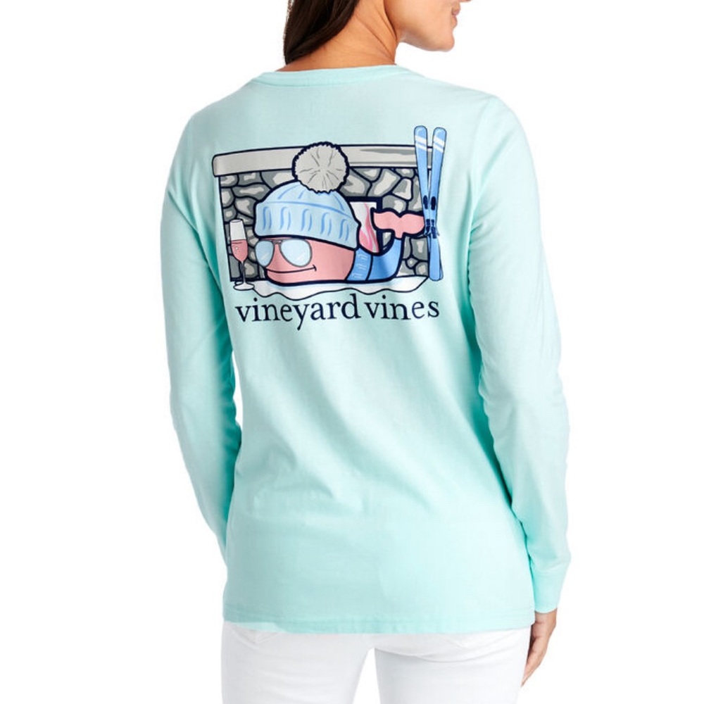 VINEYARD VINES Apres Ski Whale Long-Sleeve Pocket Tee